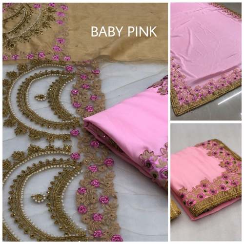 Beautiful Designer Embroidery Work Saree