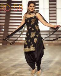 Black Panjabi Patiyala Dress