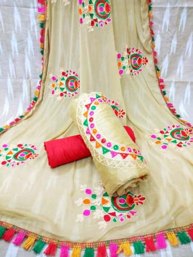 Chanderi Silk With Embroidered Dress material