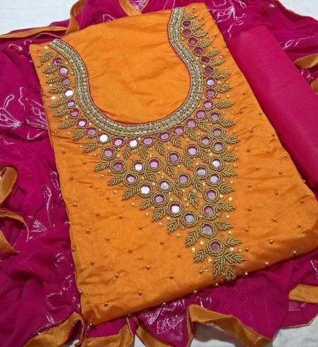  Chanderi With Khatli Work Unstiched