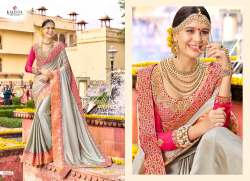 Fancy light Grey Colour Party Wear Saree
