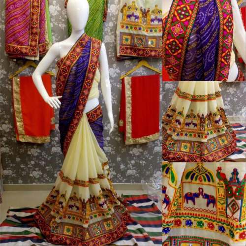 Georgette Bandhej Saree