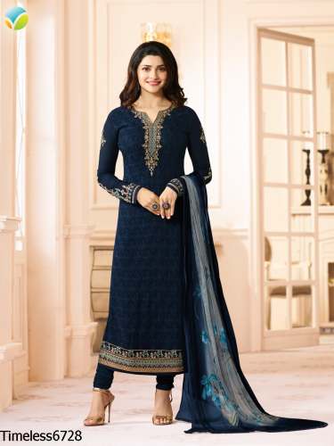 Georgette Work Suit With Print Dupatta