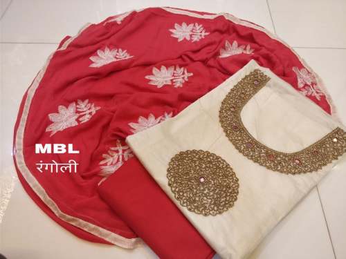 Heavy Chanderi Silk With Khatli Work Dress