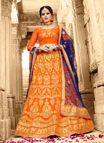 Heavy Zari Embroidery Lehenga choli 