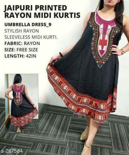 Jaipuri Printed Rayon Kurti