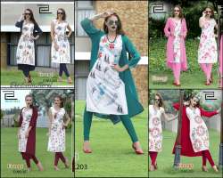 Kurti with heavy rayon shrug
