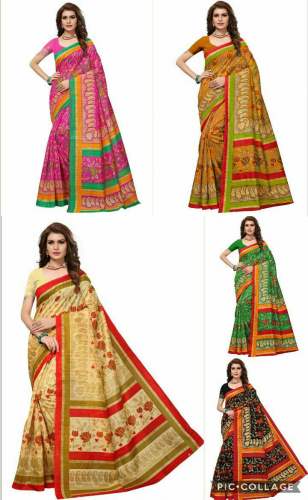 Ladies Printed Bhagalpuri Silk Saree