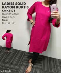Solid Rayon Kurti
