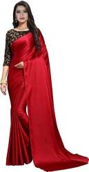 Get Plain Satin Saree By OrangeSell Brand