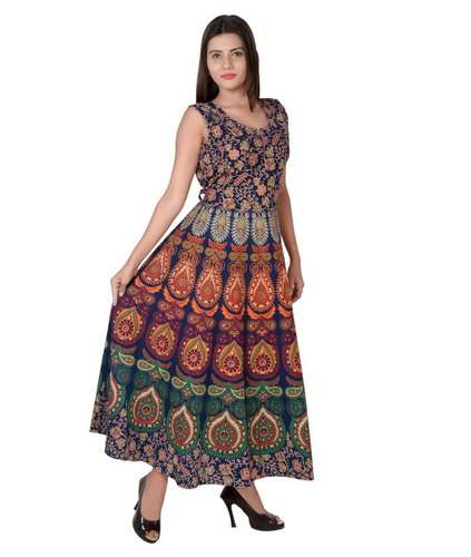 Buy Cotton Long Sleeveless Kurti For Ladies by Ganpati Handicrafts