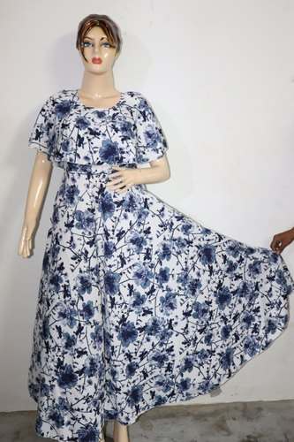 Ladies Printed Maxi Dress by Ganpati Handicrafts