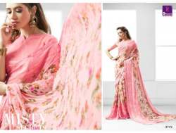 Floral Printed Satin saree 