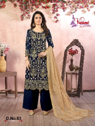 Faux Georgette Fabric Embroidered Semi Stitched Suits