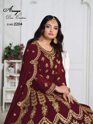 Georgette Fabric Embroidered Anarkali Suits