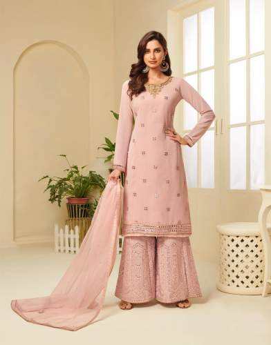 Georgette Gota Work Sharara Suits