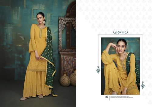 Georgette Sharara Suit by Laxminarayan Fab