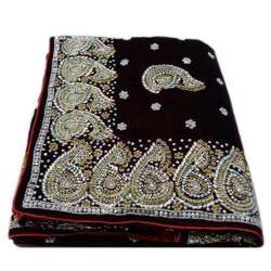 Designer Embroidered Work Velvet saree