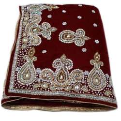 Party wear Hand work Velvet Saree