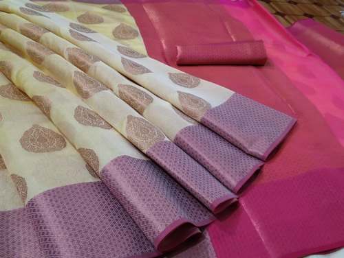 Designer Kora Muslin Saree