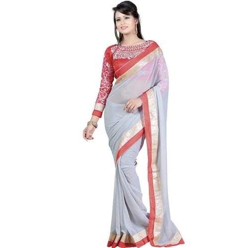 Nylon Fancy Saree. by Aakash Art