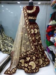 009 MAROON BRIDAL LAHENGA CHOLI