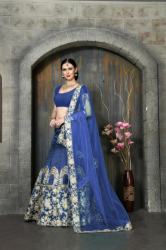 BLUE COLOR PARTY WEAR LEHENGA BY TEEYA CREATION 