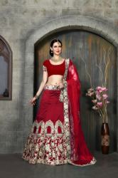 RED COLOR GARLICE LEHENGA BY TEEYA CREATION 