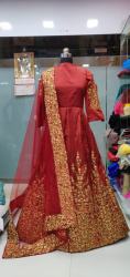 red color party wear gown 