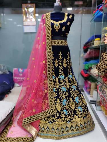 Bridal Wear and Wedding Wear velvet lehenga