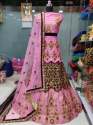 bridal wear half half pattern designer lehenga