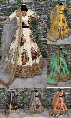 DIGITAL PRINT WITH HANDWORK WEDDING WEAR LEHENGA