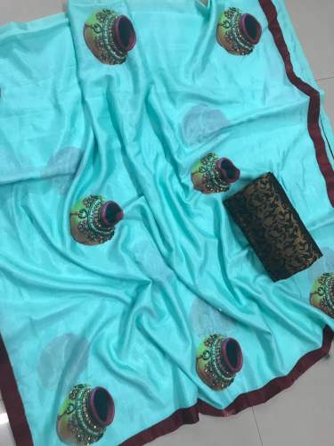 digital printed indian wedding  wear saree