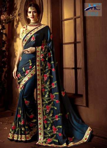 embroidered work blouse designer saree