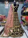 EMBROIDERED WORK VELVET BRIDAL WEAR LEHENGA thumb 1