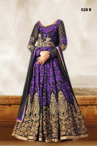 embroidery work design party wear anarkali dress