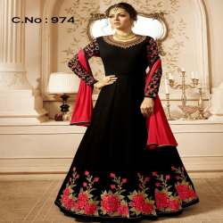 embroidery work designer wedding anarkali dress