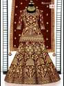 heavy embroidery work bridal wear indian lahenga thumb 1