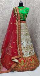 heavy embroidery work bridal wear lehenga choli