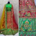 heavy embroidery work bridal wear lehenga choli thumb 2