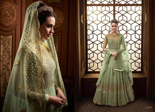 heavy embroidery work design anarkali dress
