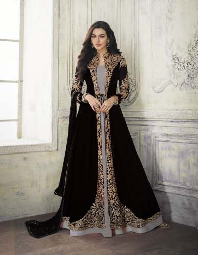 heavy embroidery work designer anarkali suit by Teeya Creation