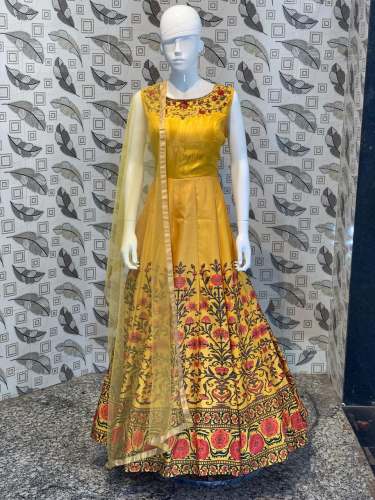 heavy embroidery work designer wedding wear gown