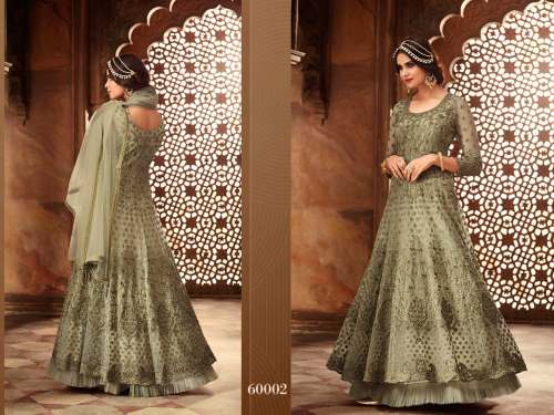 heavy embroidery work party wear anarkali suit