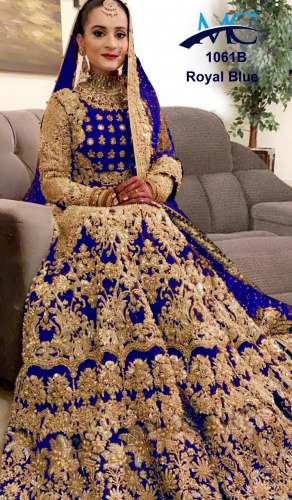 heavy embroidery work wedding dress