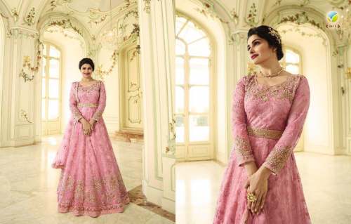 heavy embroidery work wedding wear anarkali dress