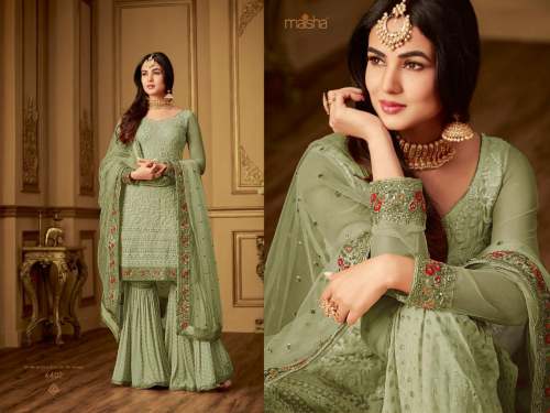 heavy embroidery work wedding wear salwar suit