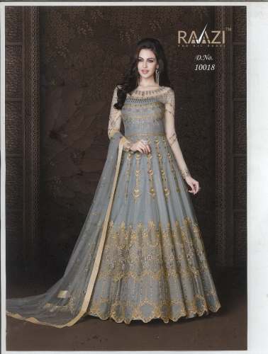 heavy  work wedding and party wear anarkali dress