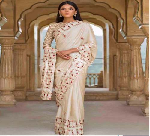 indian embroidery design wedding wear saree