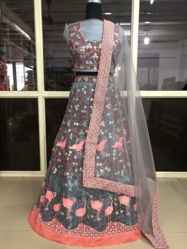 indian wedding wear  net designer lehenga choli